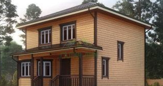 Двухэтажный дом из бруса в Снежинске от Строй-Снж - строительство от 135343 руб.