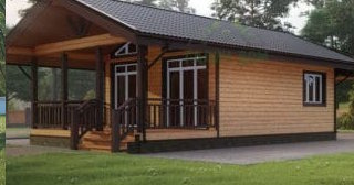 Проект одноэтажного дома из бруса с террасой - Строительство в Снежинске от Строй-Снж от 135343 руб.